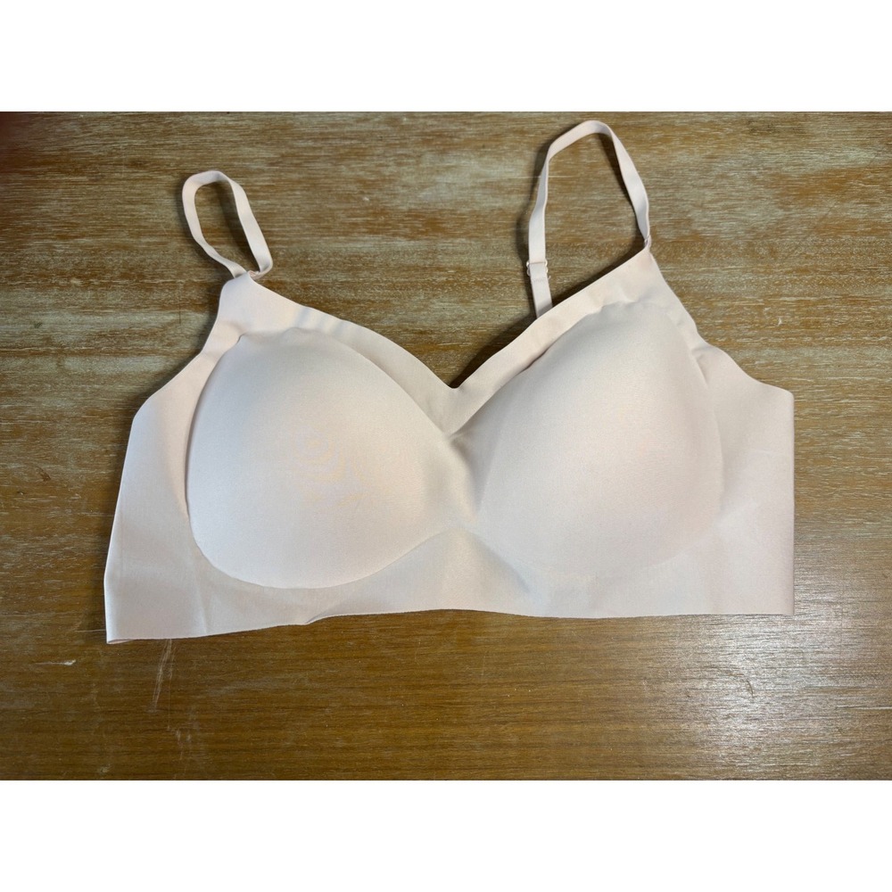 Zyia Active Women XL Nude Beige Seamless Molded Cup Sports Bra Adjustable Straps